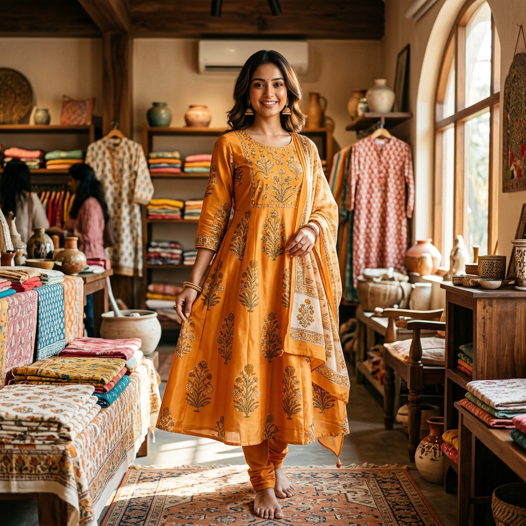 Marigold A-Line Kurti